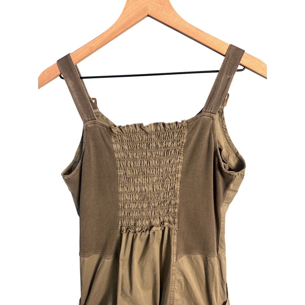 XCVI Olive Green Ruched Utility Midi Dress Gorpcore Fairycore Grunge Small - Picture 4 of 7